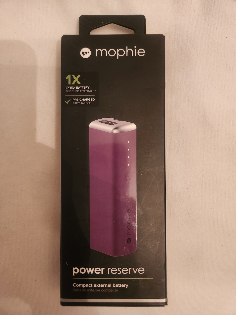 mophie Power Reserve Portable Charger - Purple/Silver